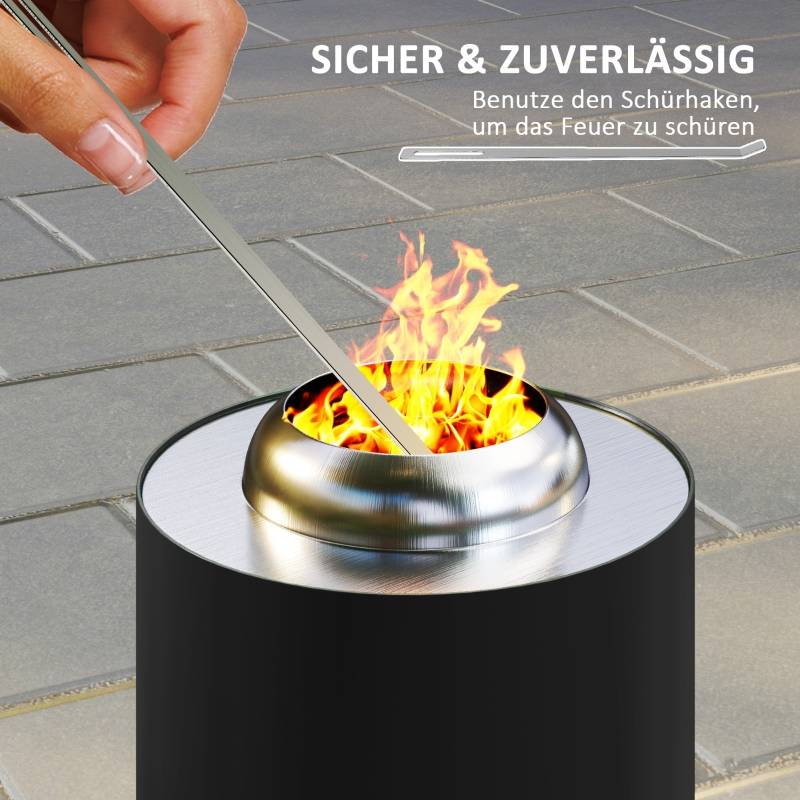Petit Brasero Portable Acier Inoxydable Jardin Camping Sans Fumée Noir 16x25cm - ComfortXL Outdoor Living - Image 6