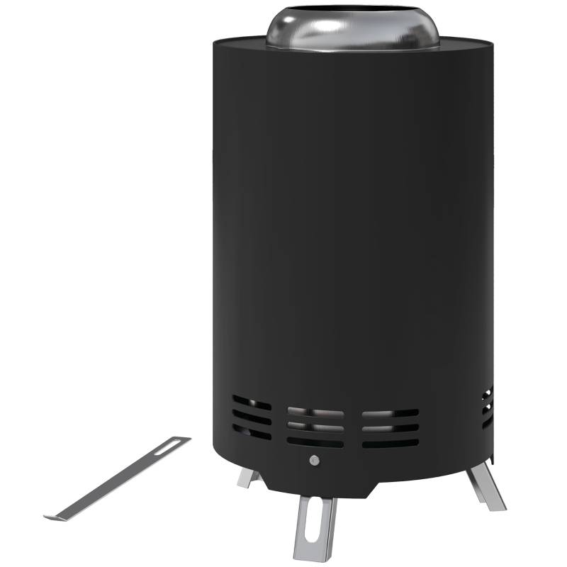 Petit Brasero Portable Acier Inoxydable Jardin Camping Sans Fumée Noir 16x25cm - ComfortXL Outdoor Living - Image 2