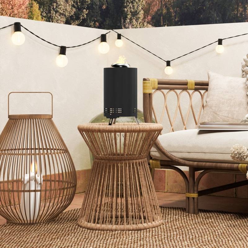 Petit Brasero Portable Acier Inoxydable Jardin Camping Sans Fumée Noir 16x25cm - ComfortXL Outdoor Living - Image 7