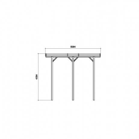 Carport base 5x5 H 4m, Ancrage A visser, Panneaux de toit Pvc - Imagen 3