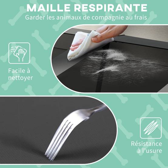 Lit surélevé pour chien grand confort extérieur avec auvent anti-UV gris clair - ComfortXL Outdoor Living - Image 8