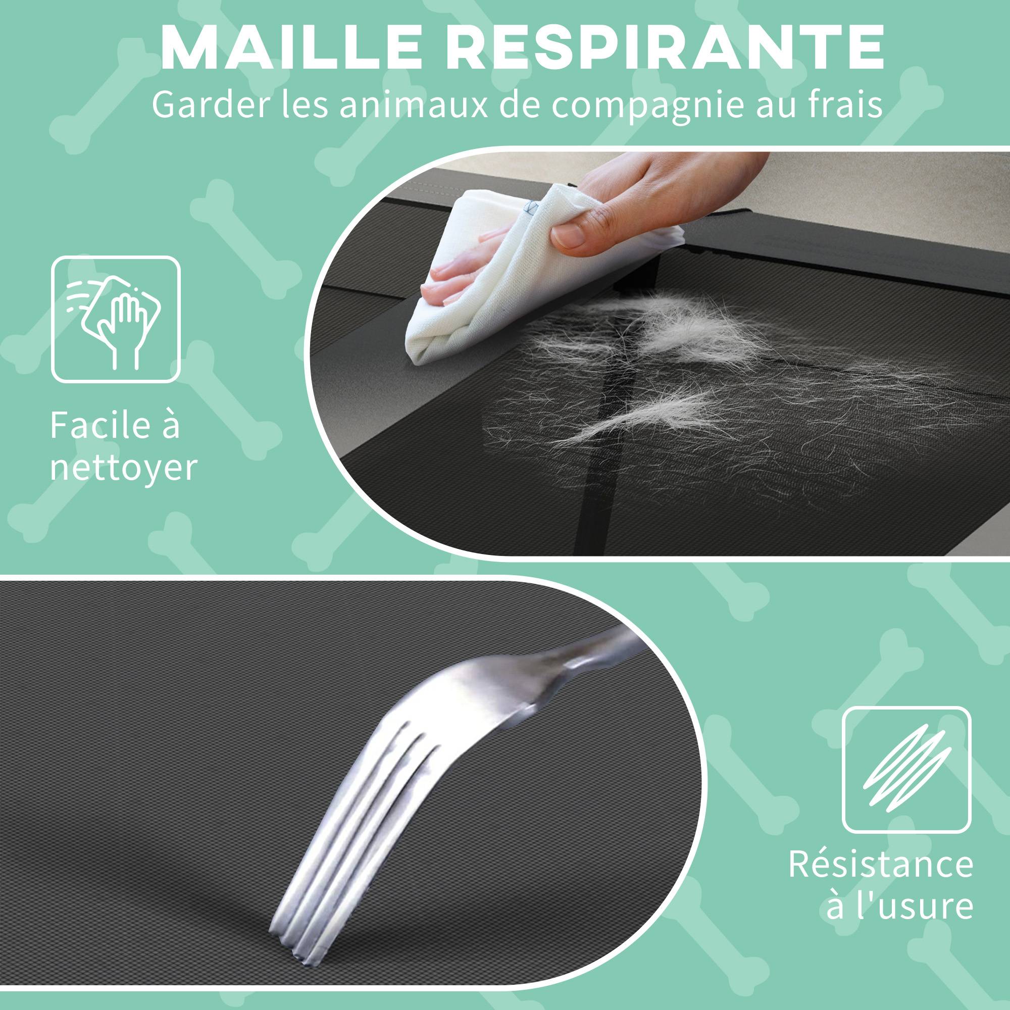 Lit surélevé pour chien grand confort extérieur avec auvent anti-UV gris clair - ComfortXL Outdoor Living - Image 8