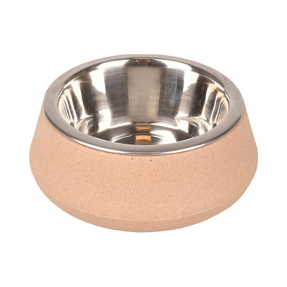 Gamelle avec écuelle en inox Rimboé 470 ml  anti-dérapant couleur taupe. pour chien - Imagen 1