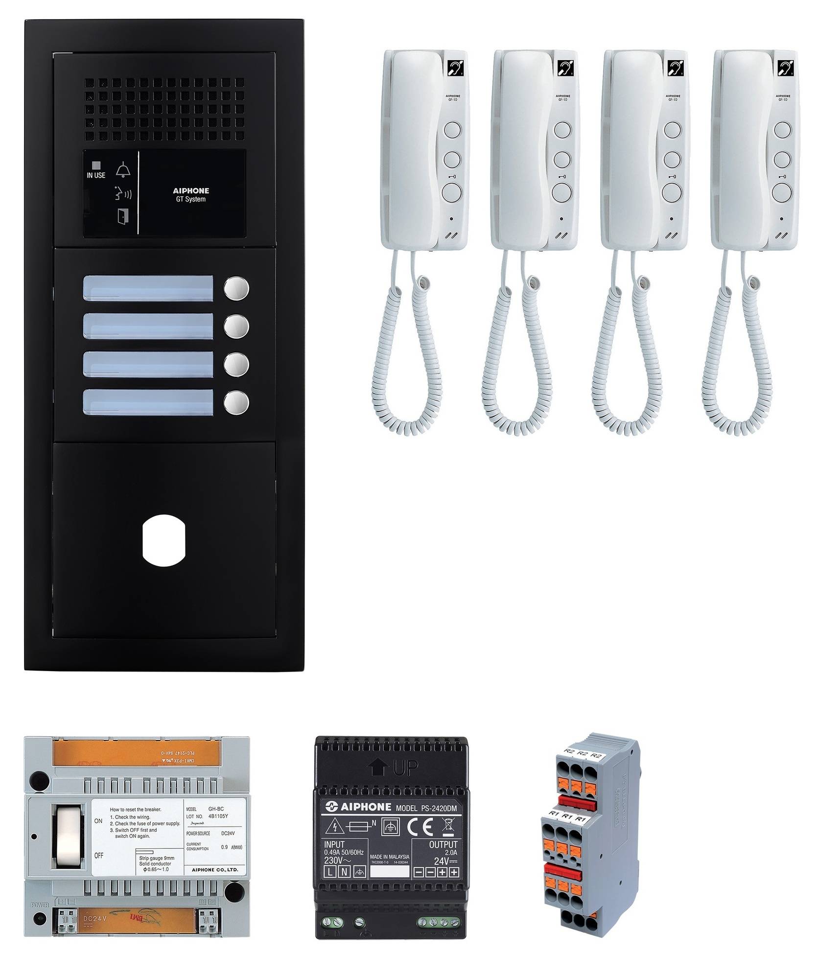 Pack audio 4 postes complet noir - AIPHONE - 200447