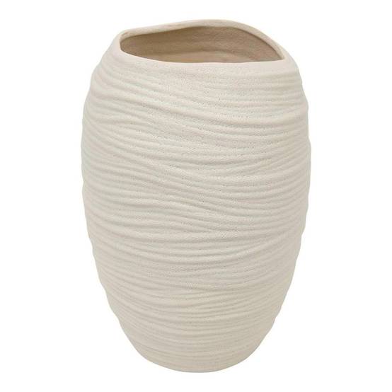 Vase Déco en Céramique "Prudi" 31cm Blanc - Image 1