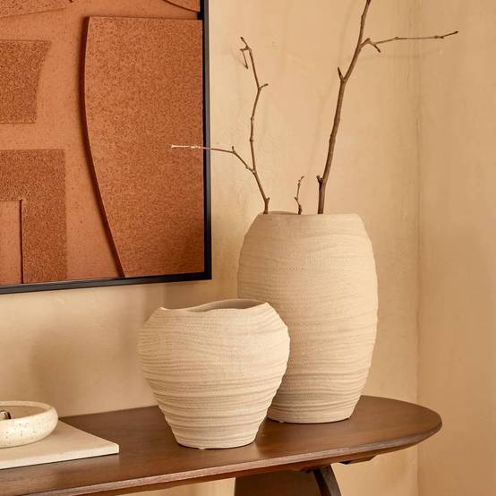 Vase Déco en Céramique "Prudi" 31cm Blanc - Image 4