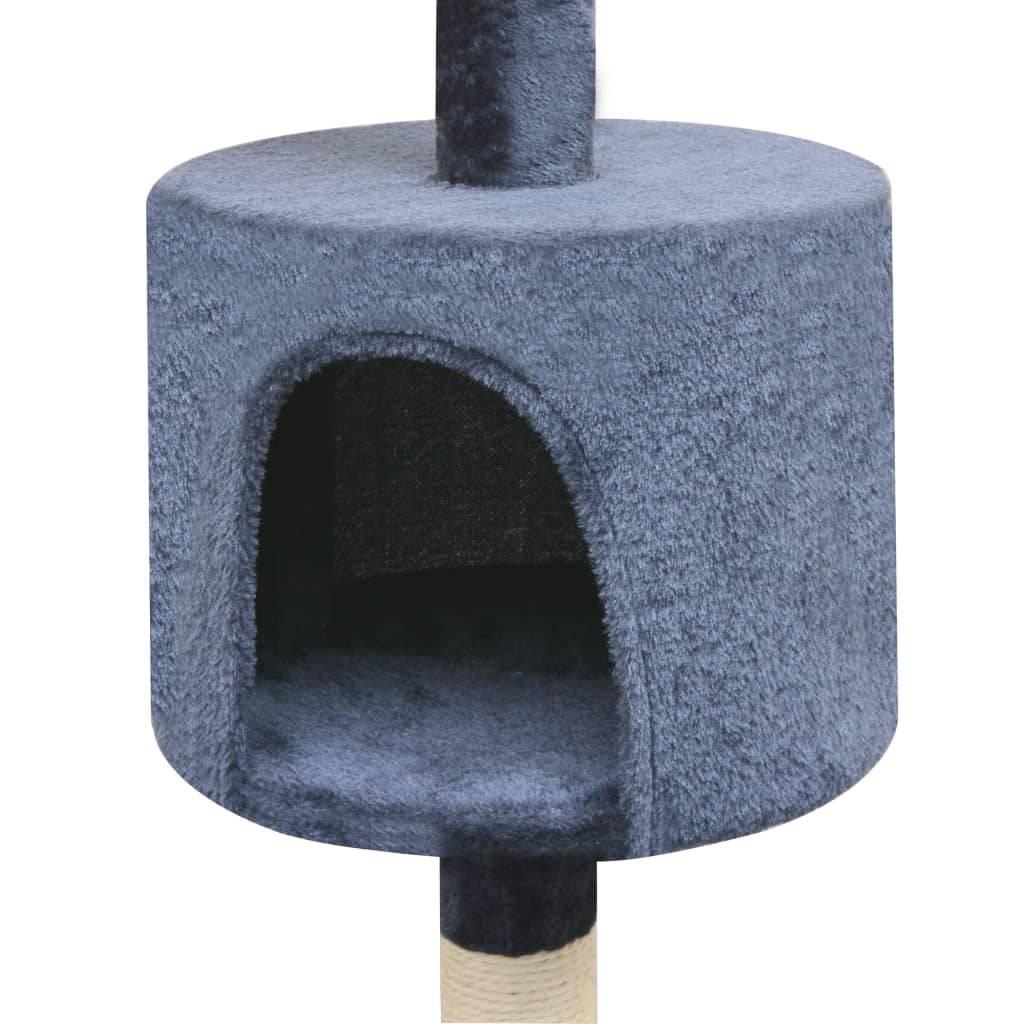 Arbre à chat, Tour à chat avec griffoirs en sisal 125 cm Bleu foncé MP50 - Image 3