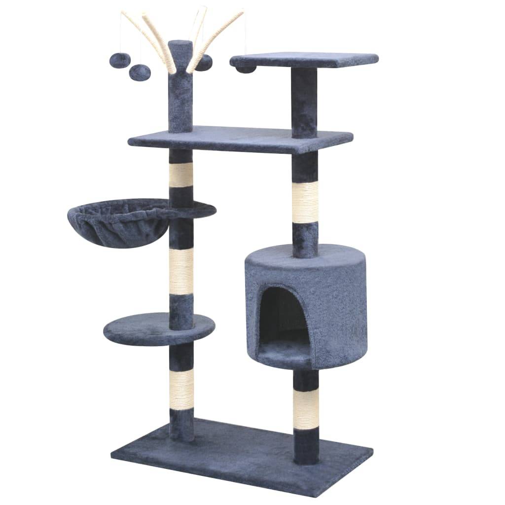 Arbre à chat, Tour à chat avec griffoirs en sisal 125 cm Bleu foncé MP50 - Image 1