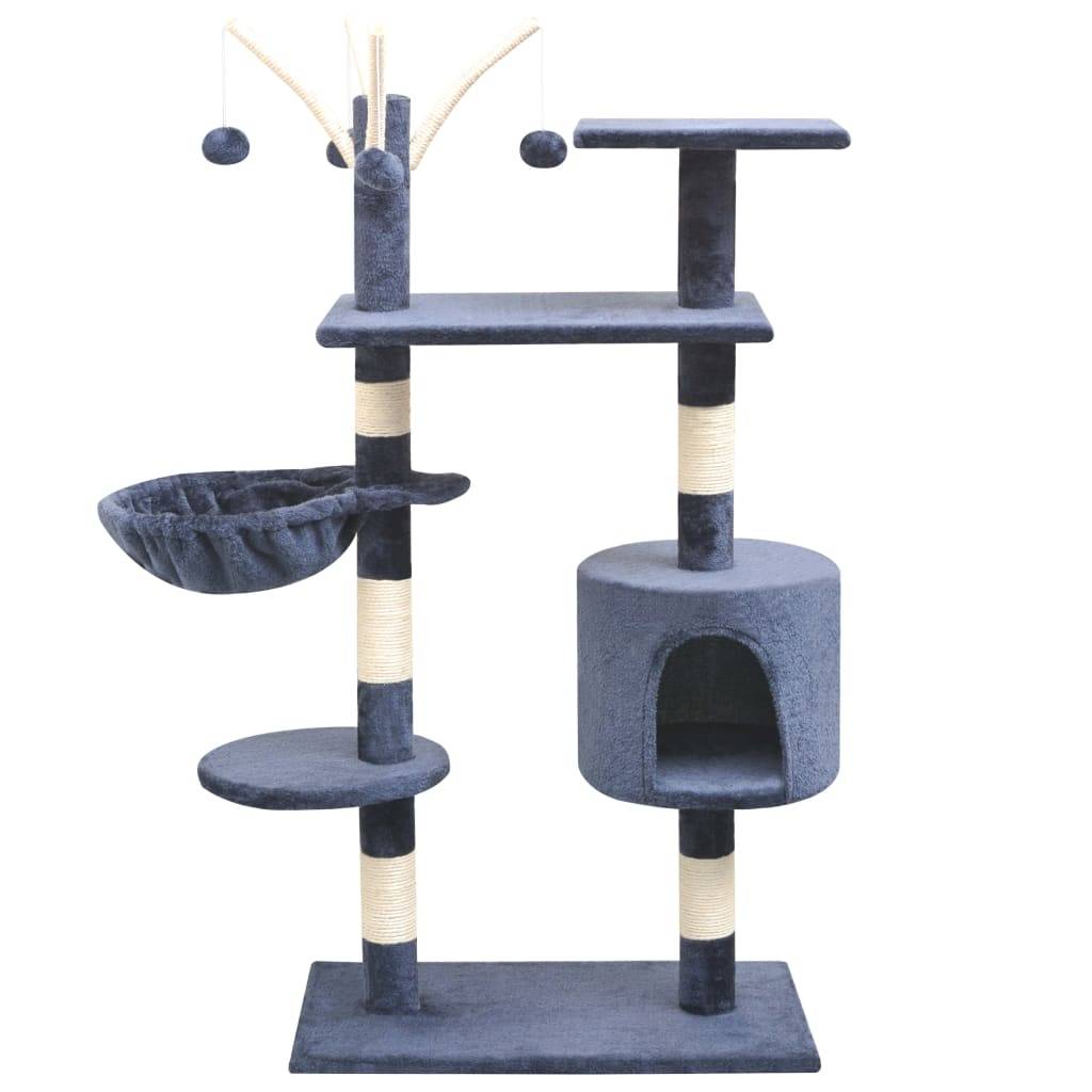Arbre à chat, Tour à chat avec griffoirs en sisal 125 cm Bleu foncé MP50 - Image 2