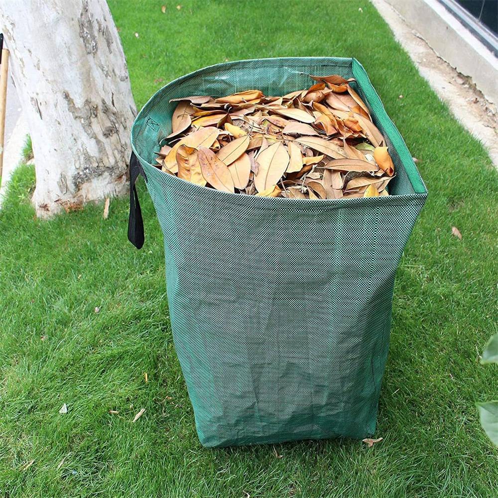 Sacs à feuilles réutilisables, poubelle pliable de 53 gallons, poubelle robuste pour jardin, piscine et pelouse IntiMeg - Image 2
