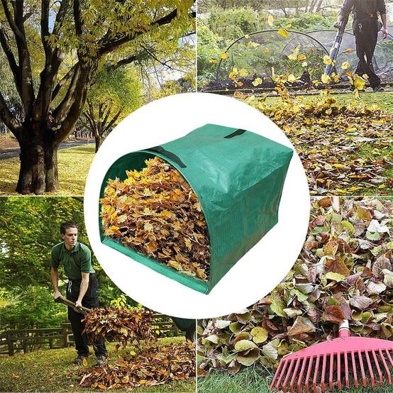 Sacs à feuilles réutilisables, poubelle pliable de 53 gallons, poubelle robuste pour jardin, piscine et pelouse IntiMeg - Image 4