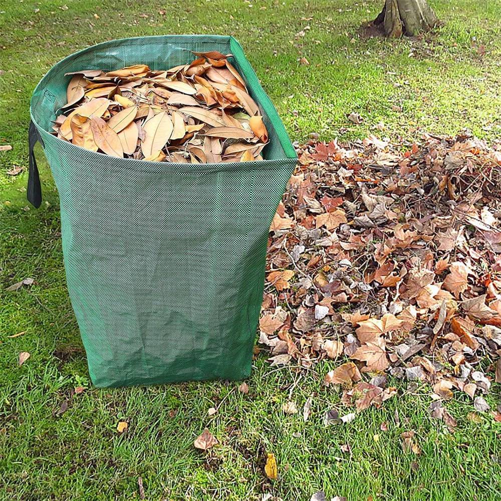 Sacs à feuilles réutilisables, poubelle pliable de 53 gallons, poubelle robuste pour jardin, piscine et pelouse IntiMeg - Image 5