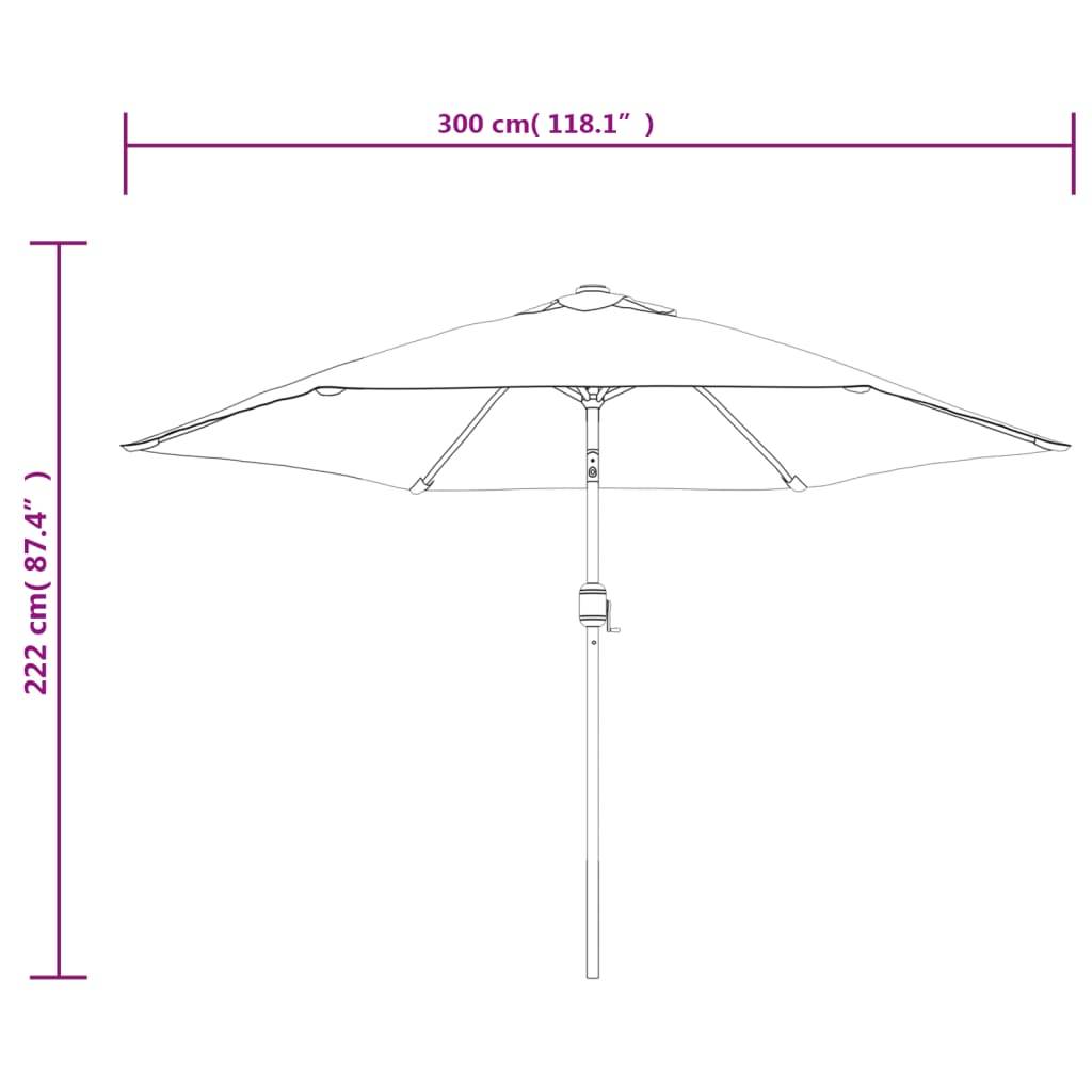 Helloshop26 - Parasol d'extérieur avec poteau en métal 300 cm bleu - Imagen 6