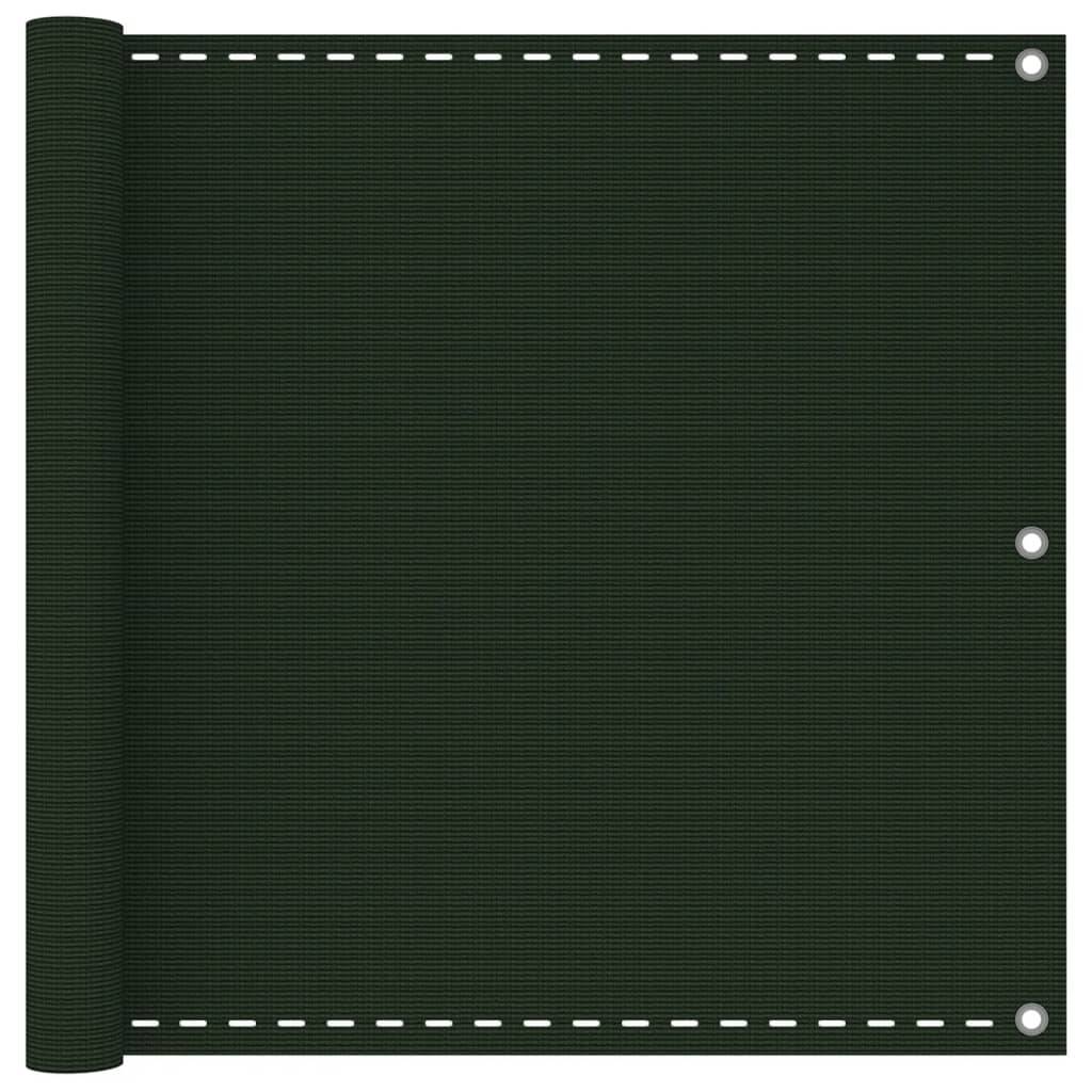 Helloshop26 - Écran de balcon brise pare vue protection confidentialité 90 x 500 cm PEHD vert foncé - Imagen 1