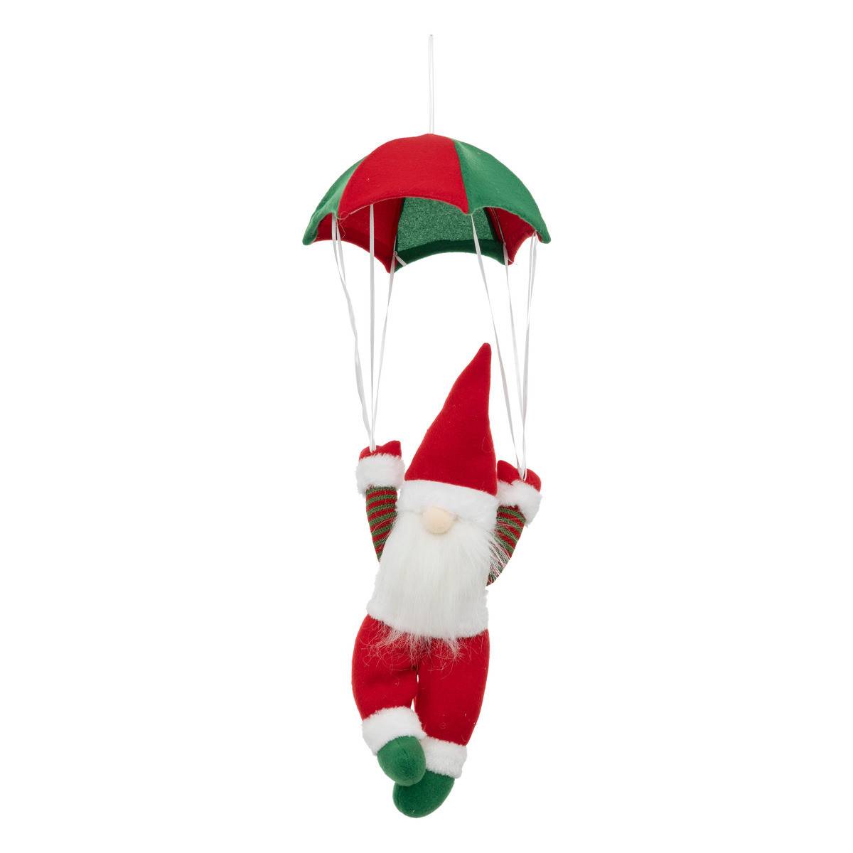 Fééric Lights & Christmas - Gnome Père Noël en Parachute à suspendre H 58 cm