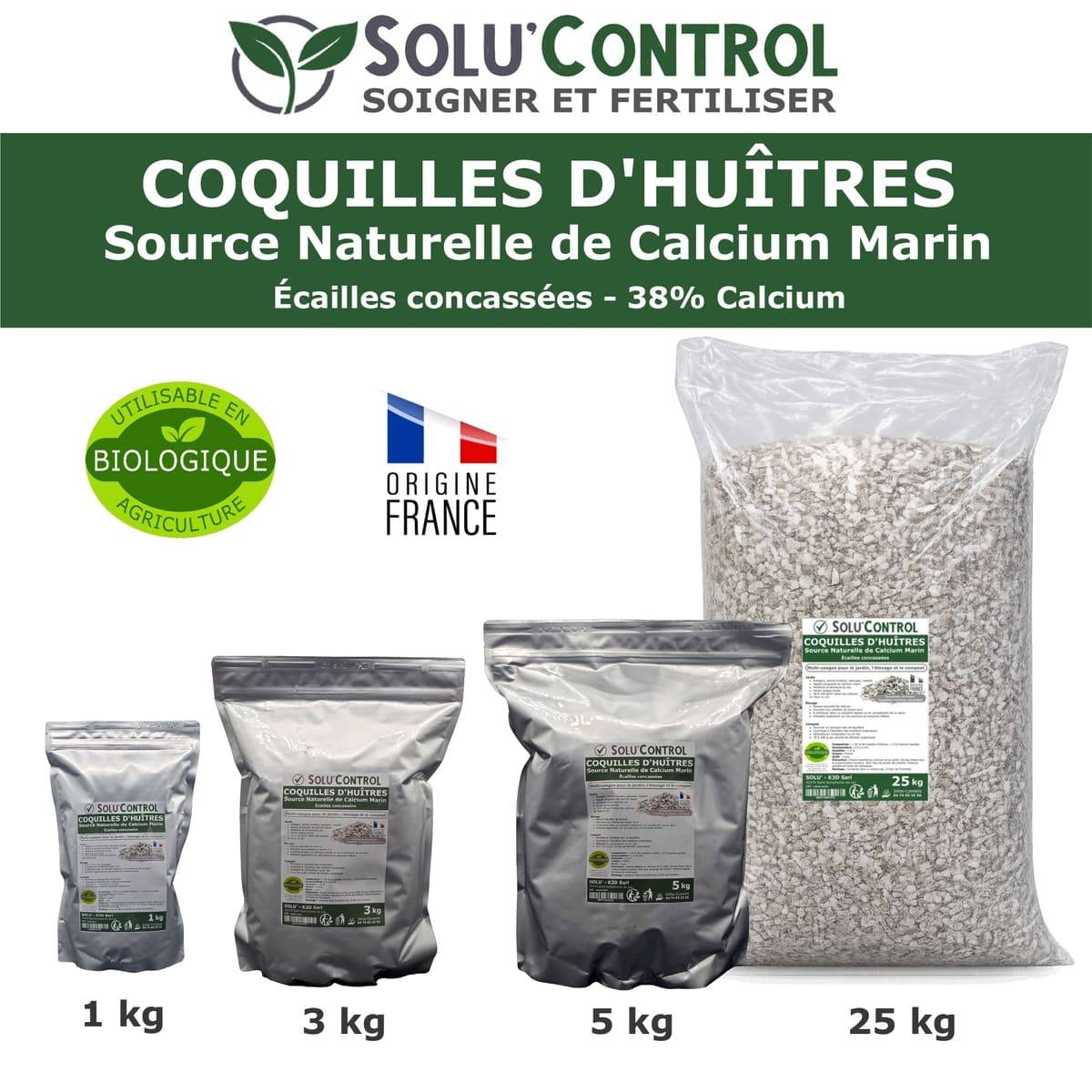 3 kg Écailles de Coquilles d'Huîtres pour Volailles (Poules, oies, ...) - SOLU'CONTROL - Aliment Minéral Naturel, 38% Calcium - Image 6