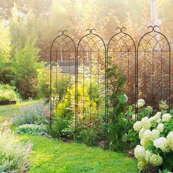 Lot 2 Treillis Jardin Métal Plantes Grimpantes Support Mural Noir 50x181cm - ComfortXL Outdoor Living - Image 4