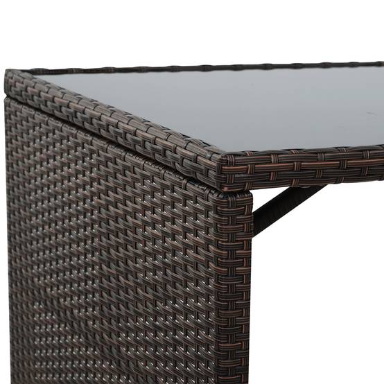 Outsunny - Ensemble salon de jardin encastrable 4 chaises monoblocs avec coussins déhoussables et table résine tressée chocolat - Outsunny - Image 9