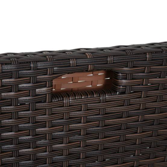 Outsunny - Ensemble salon de jardin encastrable 4 chaises monoblocs avec coussins déhoussables et table résine tressée chocolat - Outsunny - Image 10
