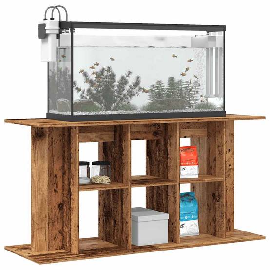 Meuble Aquarium XXL Bois Style Industriel avec Rangement 120x40x60 cm Vieux Bois - ComfortXL Outdoor Living - Image 3