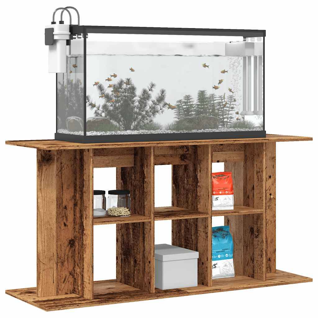 Meuble Aquarium XXL Bois Style Industriel avec Rangement 120x40x60 cm Vieux Bois - ComfortXL Outdoor Living - Image 3