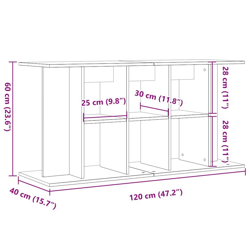 Meuble Aquarium XXL Bois Style Industriel avec Rangement 120x40x60 cm Vieux Bois - ComfortXL Outdoor Living - Image 9
