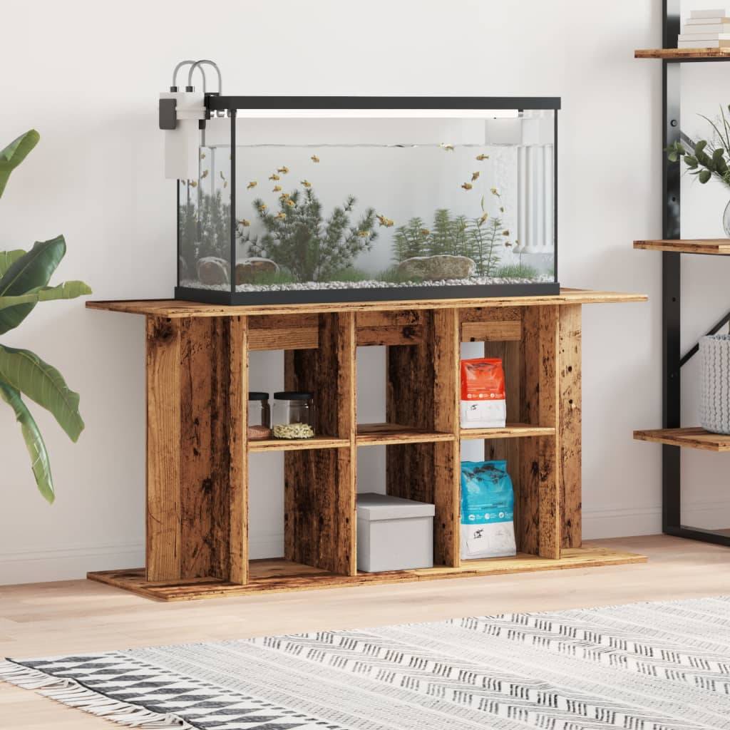 Meuble Aquarium XXL Bois Style Industriel avec Rangement 120x40x60 cm Vieux Bois - ComfortXL Outdoor Living