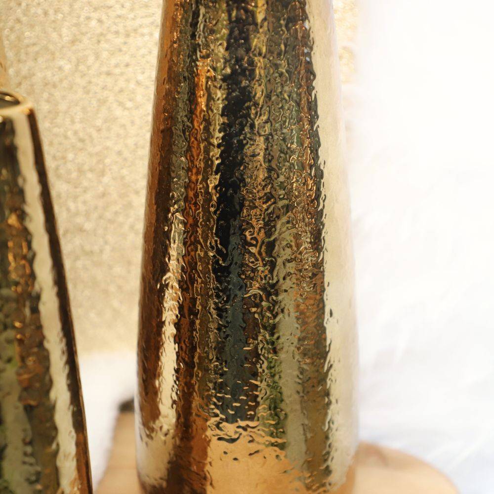 Vase en céramique doré 14 x 38 cm Chemin de campagne - Imagen 4