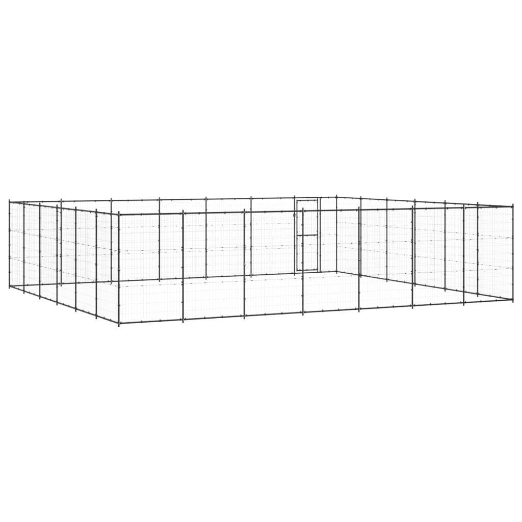 Helloshop26 - Chenil extérieur cage enclos parc animaux chien d'extérieur pour chiens acier 50,82 m² - Imagen 5