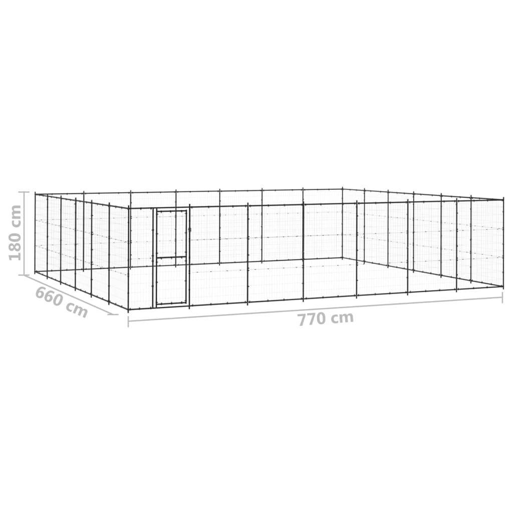 Helloshop26 - Chenil extérieur cage enclos parc animaux chien d'extérieur pour chiens acier 50,82 m² - Imagen 2