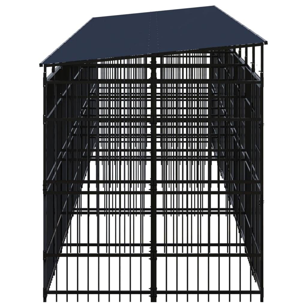Vidaxl - Chenil d'extérieur avec toit pour chiens Acier 18,43 m² vidaXL 3098017 - Imagen 4