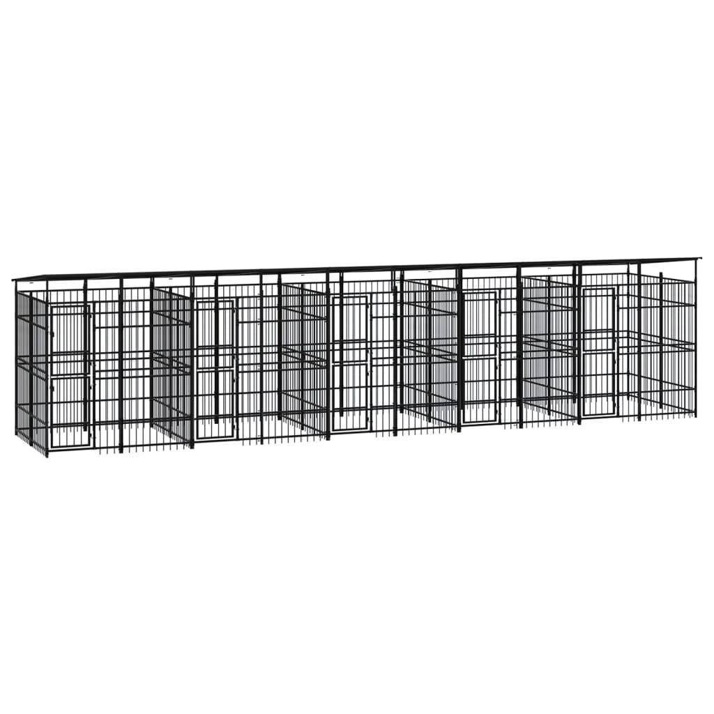 Vidaxl - Chenil d'extérieur avec toit pour chiens Acier 18,43 m² vidaXL 3098017 - Imagen 1