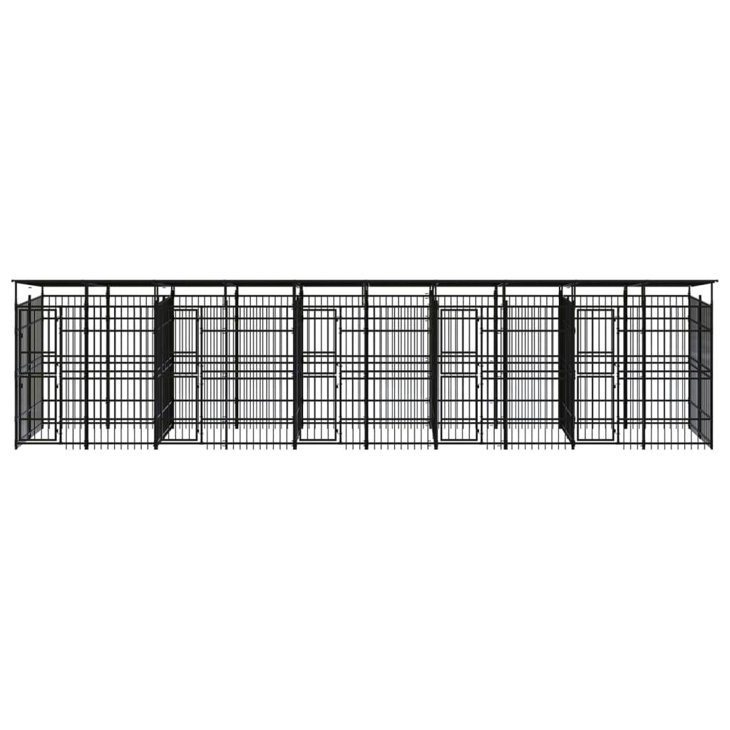 Vidaxl - Chenil d'extérieur avec toit pour chiens Acier 18,43 m² vidaXL 3098017 - Imagen 2