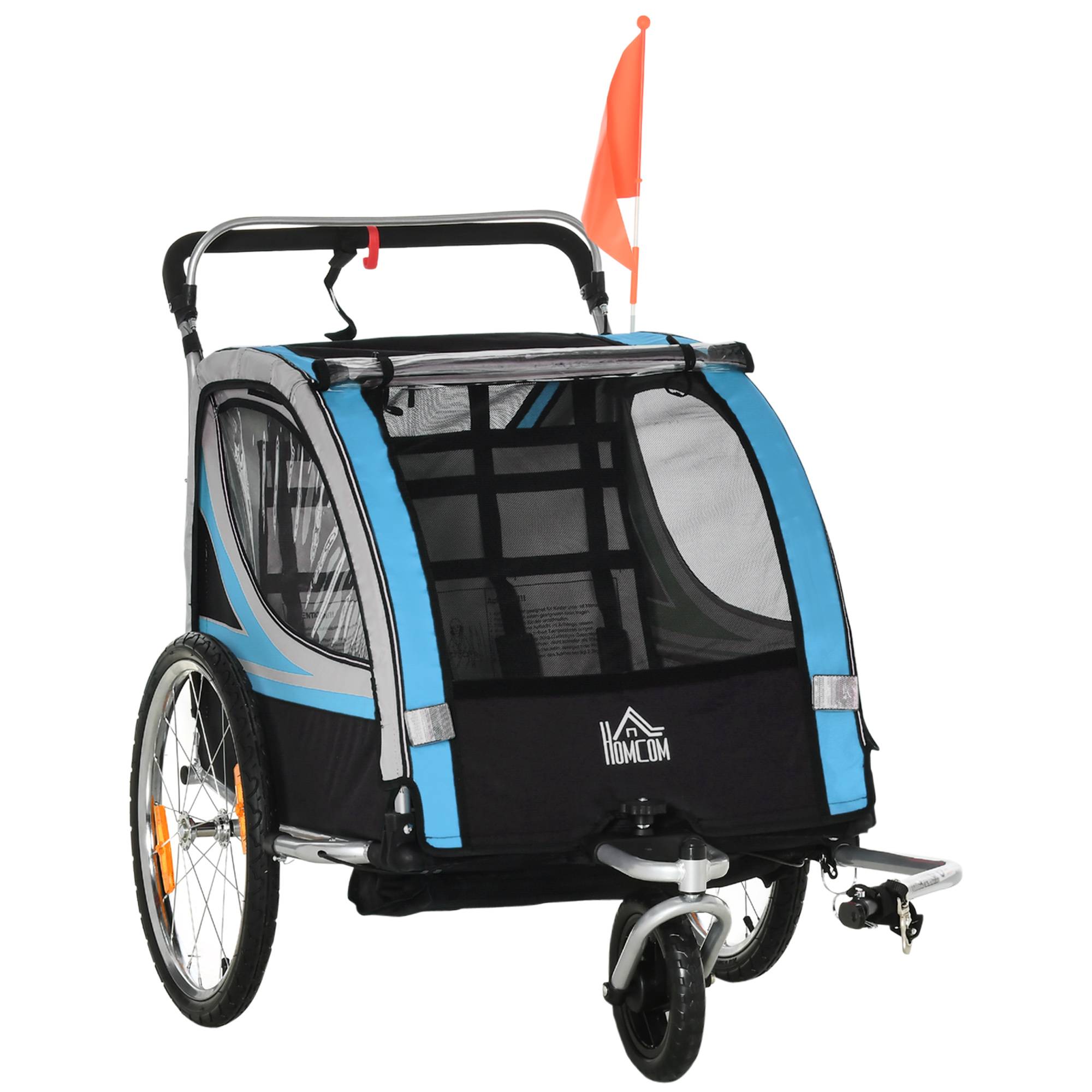 Remorque de vélo enfant acier bleu 142 x 75 x 101 cm - PANGIVO