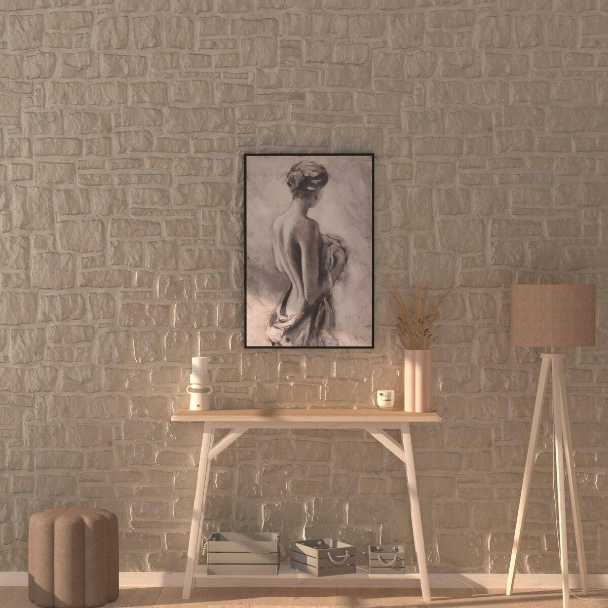 Atmosphera - Toile peinte encadrée "Nu" 60x90cm - Atmosphera Créateur d'intérieur - Imagen 1