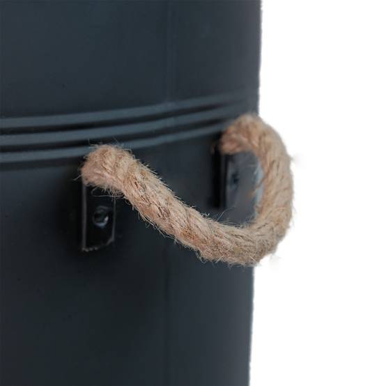 Réservoir à granulés acier noir 51 L - Ø 37 x H 48 cm - Avec tamis et pelle - FACILITYS - Image 6
