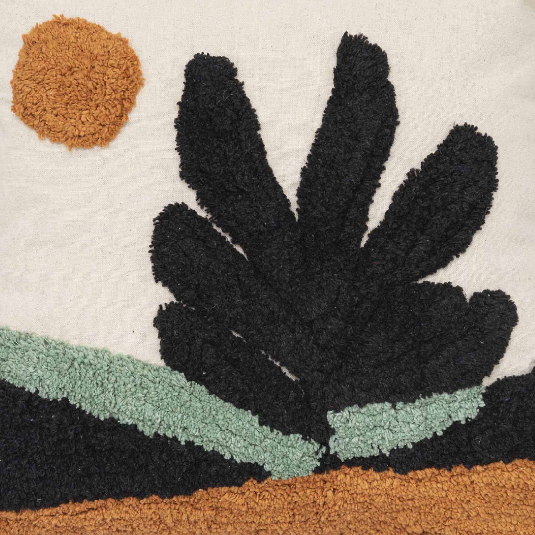 Coussin décoratif déhoussable en coton Multicolore motifs brodés 40 x 40 cm - Imagen 3
