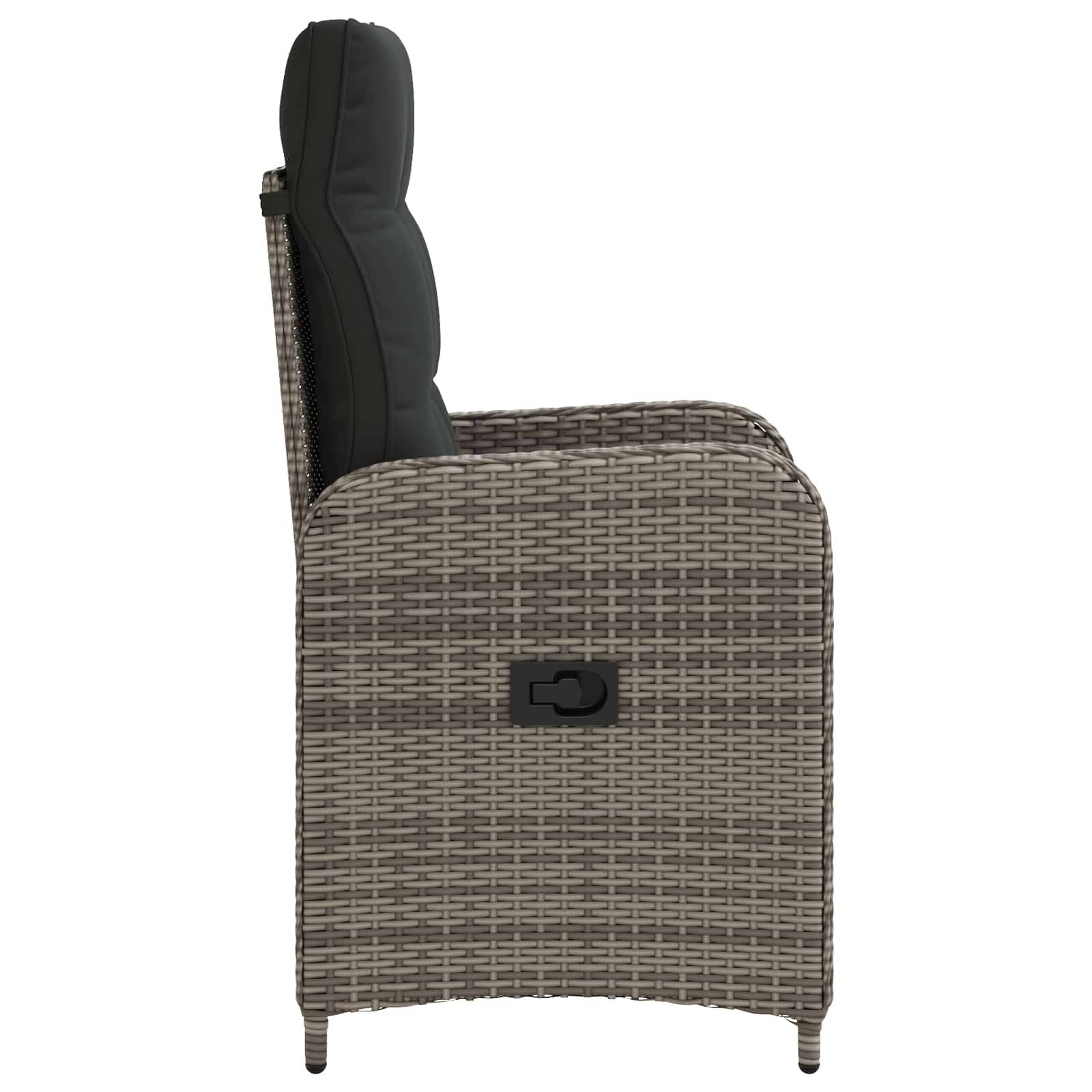 Chaise de jardin inclinable acier et polyester gris 57 x 63 x 94 cm - PANGIVO - Image 5
