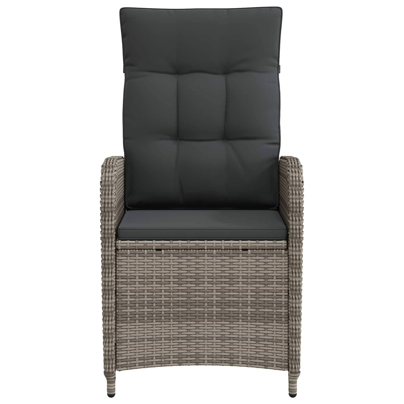 Chaise de jardin inclinable acier et polyester gris 57 x 63 x 94 cm - PANGIVO - Image 4