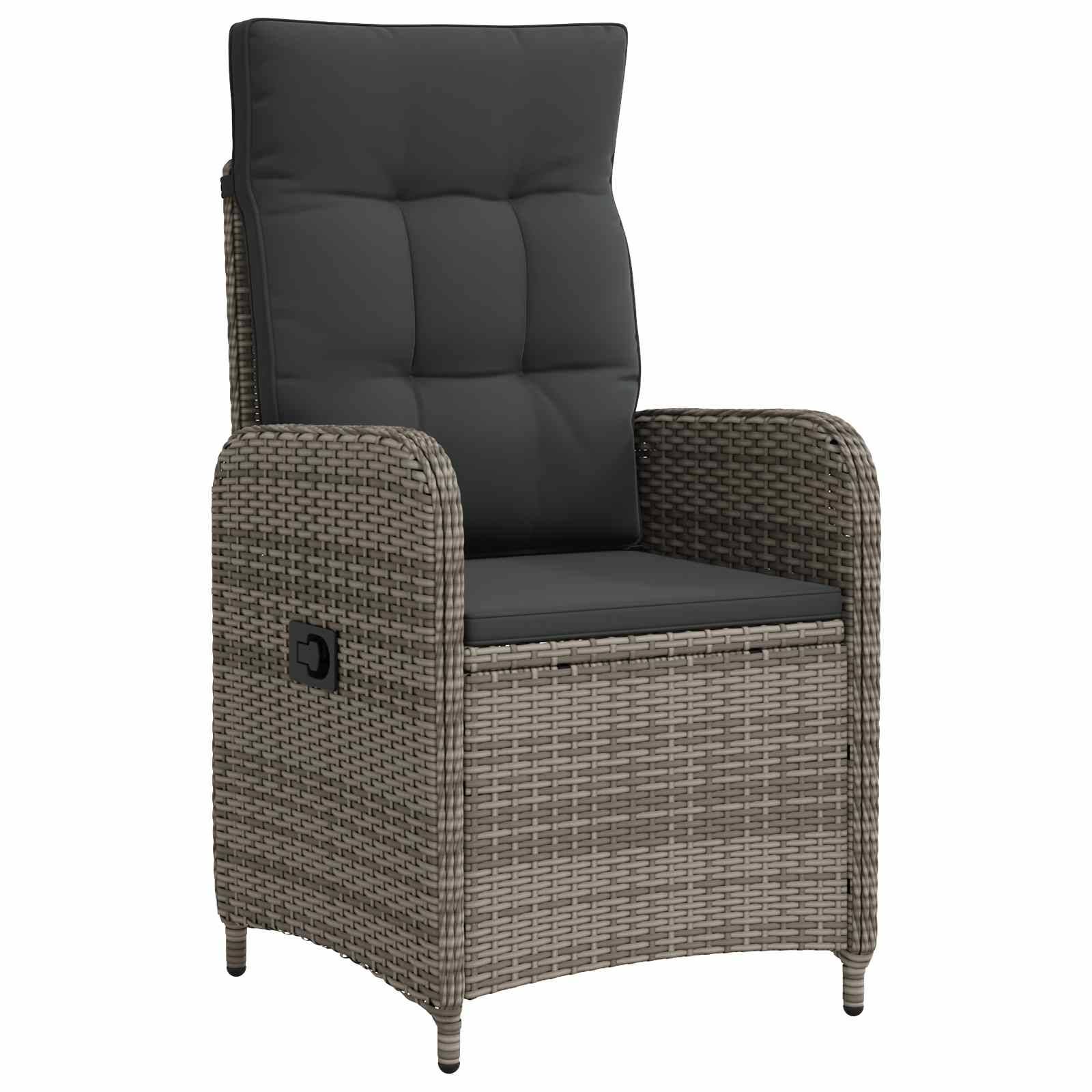 Chaise de jardin inclinable acier et polyester gris 57 x 63 x 94 cm - PANGIVO - Image 2