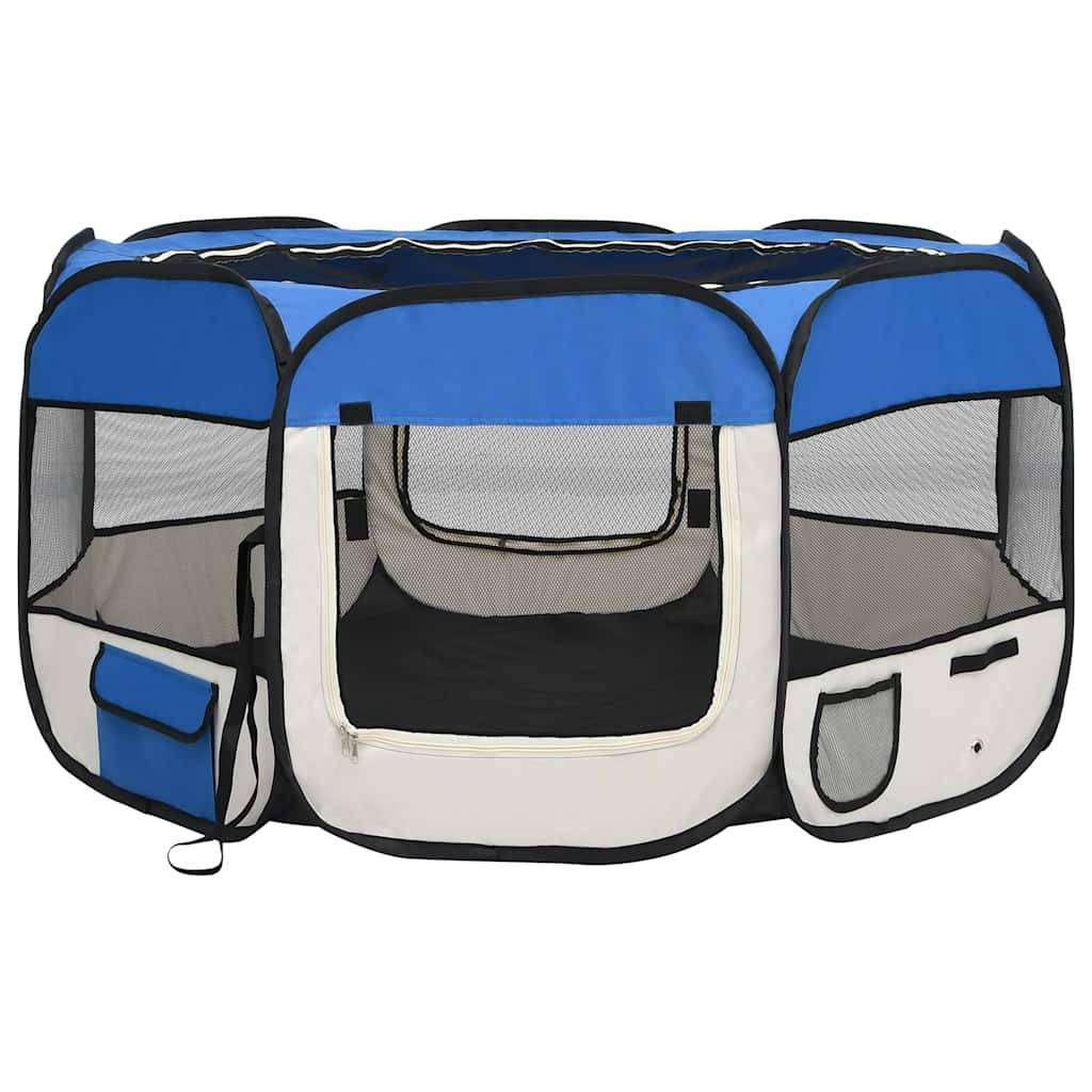 Vidaxl - Parc pliable pour chien avec sac de transport Bleu 125x125x61cm vidaXL 171015 - Imagen 2