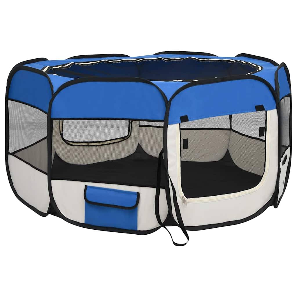 Vidaxl - Parc pliable pour chien avec sac de transport Bleu 125x125x61cm vidaXL 171015 - Imagen 9