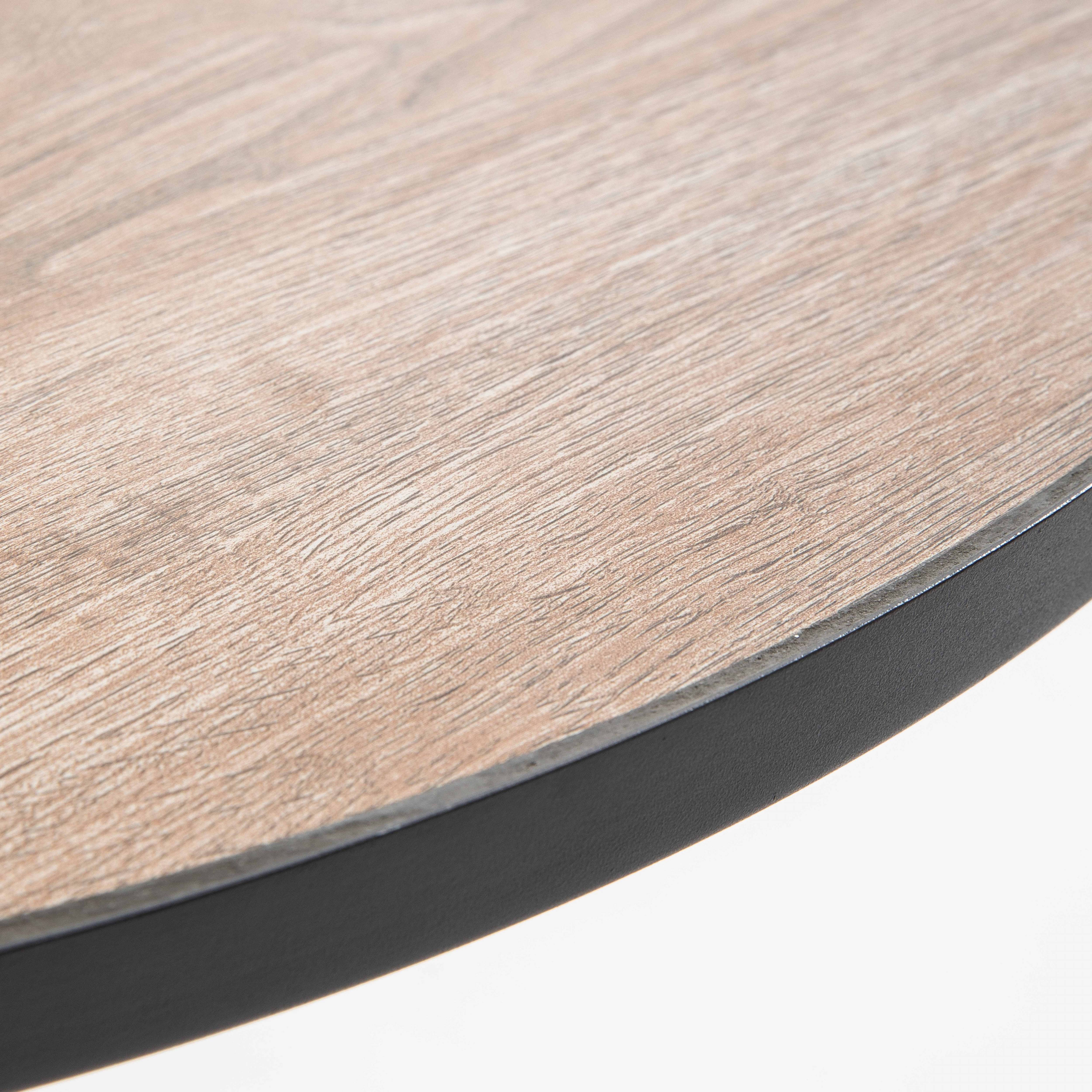 Oviala - Table bistrot ronde en acier et céramique effet bois Tivoli - Oviala - Imagen 2