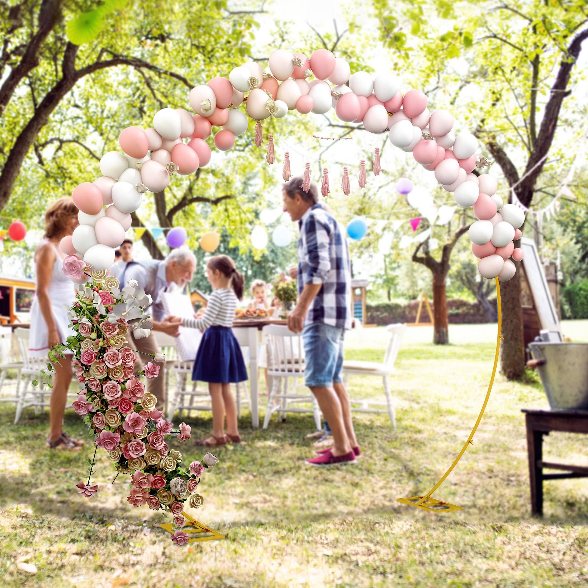 Grande arche de mariage Acier Événements extérieurs Support décor 280x258cm Doré - ComfortXL Outdoor Living - Image 3