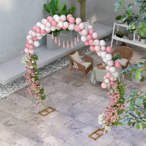 Grande arche de mariage Acier Événements extérieurs Support décor 280x258cm Doré - ComfortXL Outdoor Living - Image 9