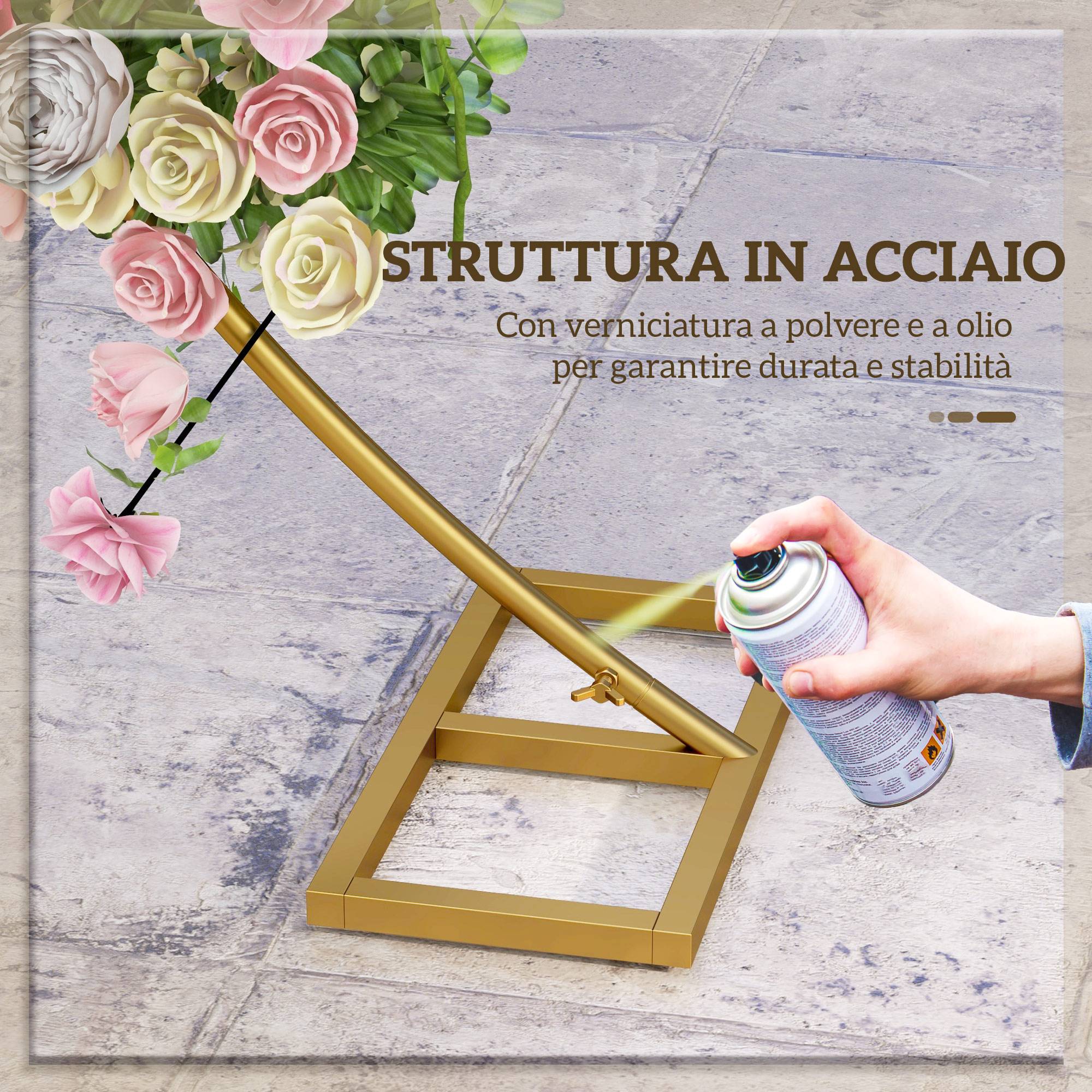 Grande arche de mariage Acier Événements extérieurs Support décor 280x258cm Doré - ComfortXL Outdoor Living - Image 7