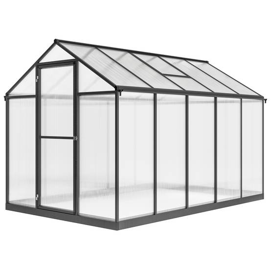 Serre de Jardin Aluminium Polycarbonate 303 x 183 x 195 cm, Fenêtres Réglables et Porte Coulissante - Image 2