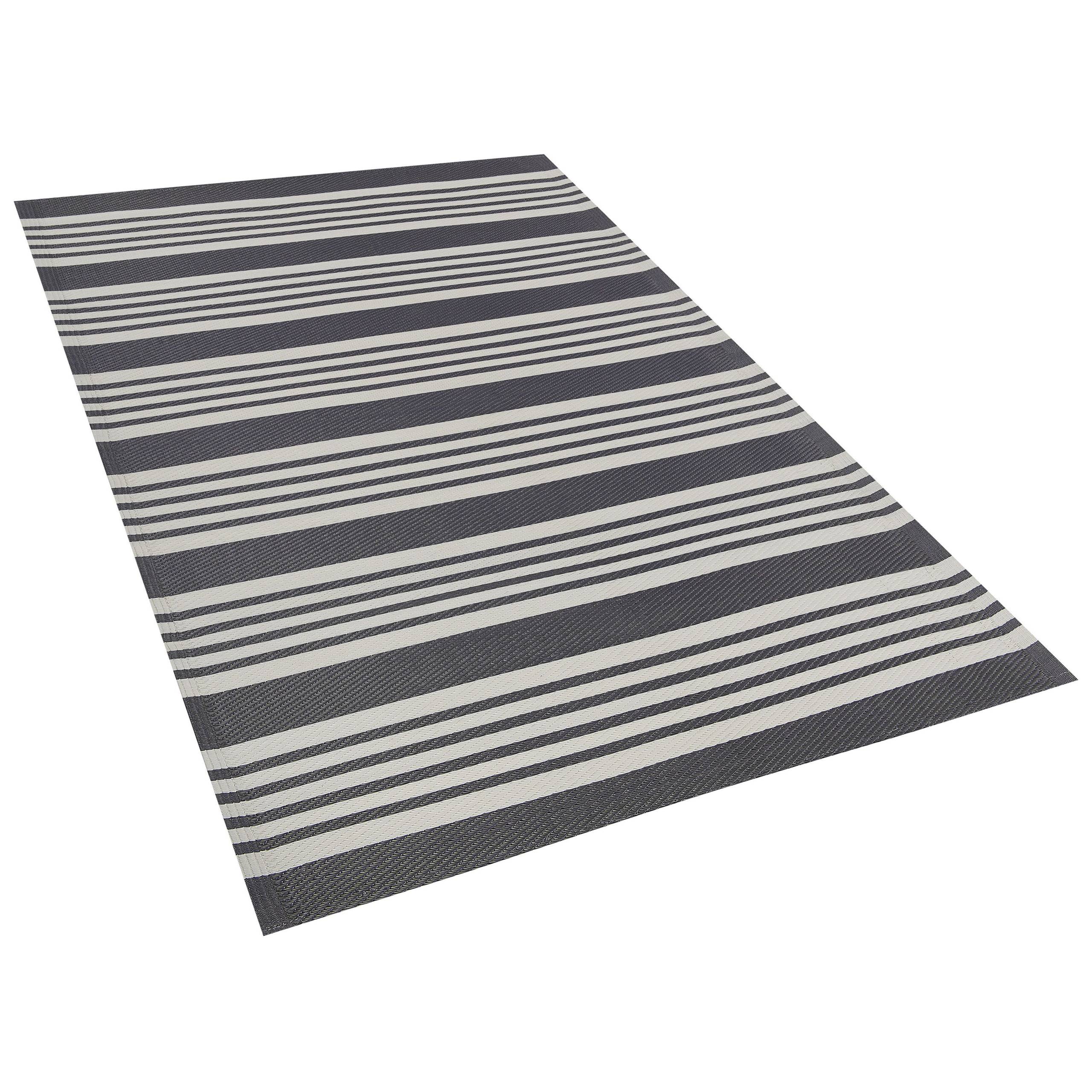 Beliani - Tapis d'extérieur Polypropylène Noir DELHI - Beliani - Imagen 4