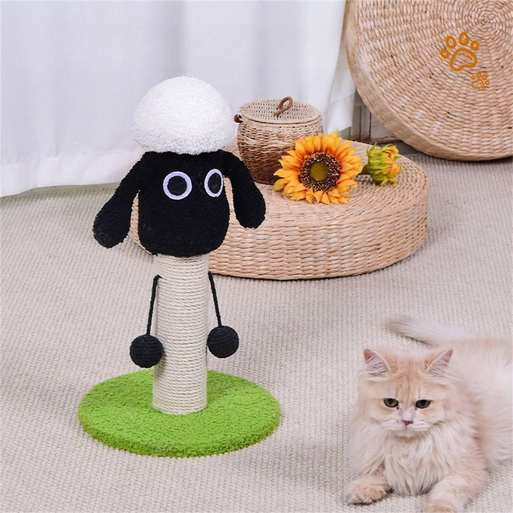Poteau de grattage en sisal pour chat, avec balles amusantes, design stable, 25x25x46 cm Lytech - Image 2