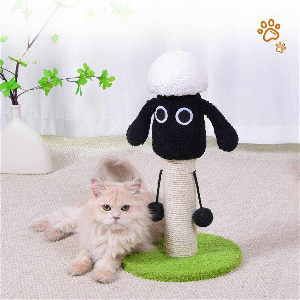 Poteau de grattage en sisal pour chat, avec balles amusantes, design stable, 25x25x46 cm Lytech - Image 4